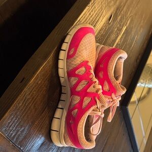Nike Women's Pink and Cream Athletic Shoes
